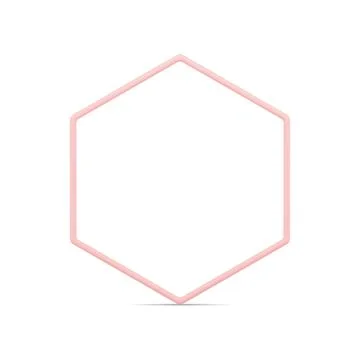 Hexagonal pink honeycomb regular geometric shape 3d element realistic vecto.. Stock Illustration