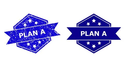 Hexagonal PLAN A Seal with Distress Surface and Clean Variant 库存插图