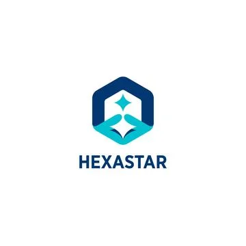 Hexagonal Polaris Icon or Logo Stock Illustration