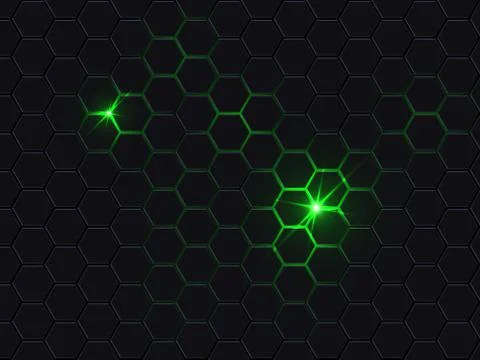 Hexagonal polygon abstract dark background. Stock-Illustration