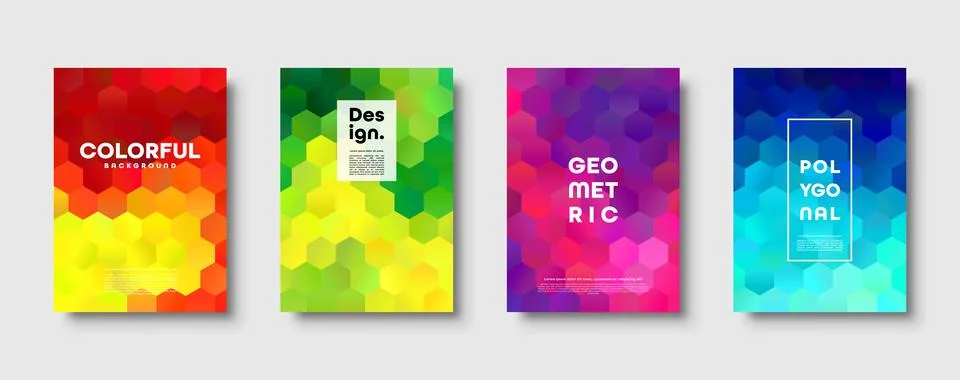 Hexagonal polygonal abstract background. Colorful triangle gradient design. Low 스톡 일러스트