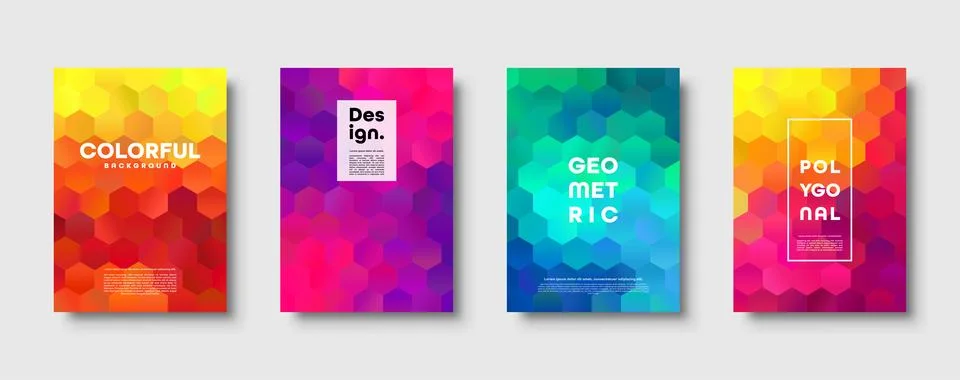 Hexagonal polygonal abstract background. Colorful triangle gradient design. Low Stock Illustration