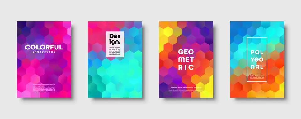 Hexagonal polygonal abstract background. Colorful triangle gradient design. Low Stock Illustration