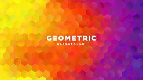 Hexagonal polygonal abstract background. Colorful triangle gradient design. Low 스톡 일러스트