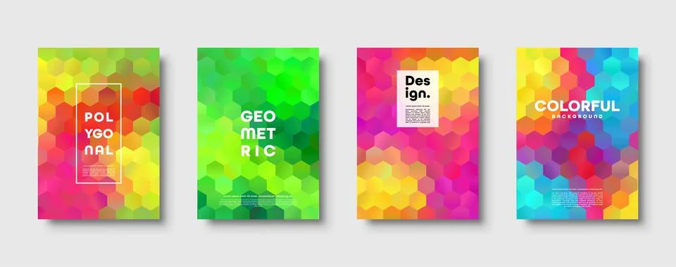 Hexagonal polygonal abstract background. Colorful triangle gradient design. Low Stock Illustration