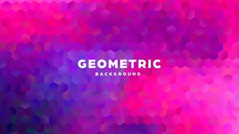 Hexagonal polygonal abstract background. Colorful triangle gradient design. Low 스톡 일러스트
