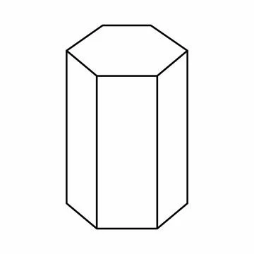 Hexagonal Prism icon Stock Illustration