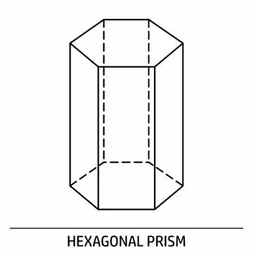 Hexagonal Prism outline icon Stock Illustration