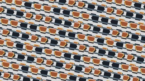 Hexagonal Prism Pattern Background with Orange Geometry Stock Footage 341711609