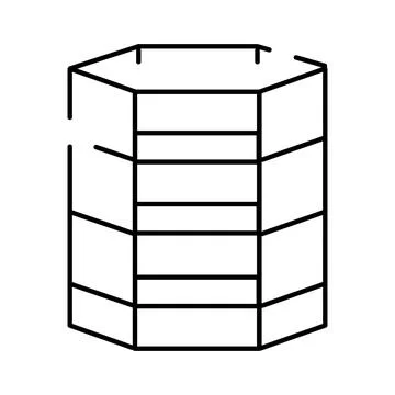 Hexagonal prism shape geometry abstract line illustration Illustrazione stock