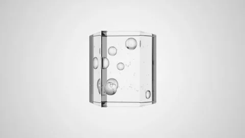 Hexagonal Prism with Transparent Air Bubbles: 3D Render for Beauty Stock Footage 280959282