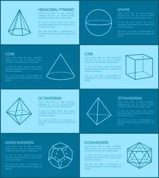 Hexagonal Pyramid and Shapes Vector Illustration Illustrazione stock