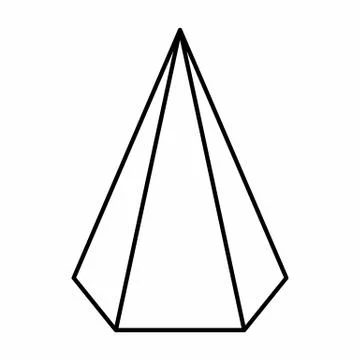 Hexagonal pyramid icon Stock Illustration