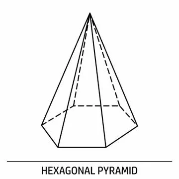 Hexagonal Pyramid outline icon Stock Illustration