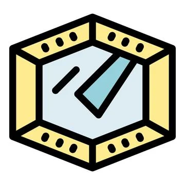 Hexagonal quality control stamp showing approval symbol Stock Illustration