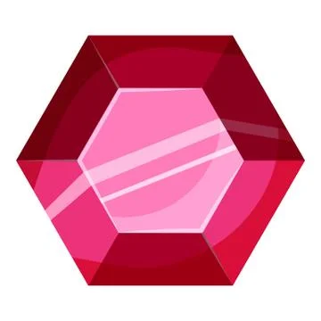 Hexagonal ruby icon, cartoon style Stock Illustration