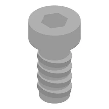 Hexagonal screw-bolt icon, isometric style Stock Illustration