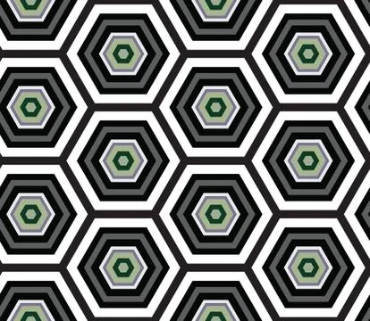 Hexagonal seamless pattern. Abstract honeycomb pattern shades of green Stock Illustration