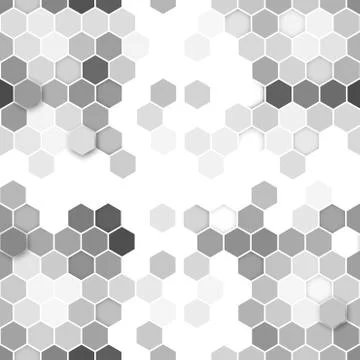 Hexagonal seamless pattern. Repeating geometric gray background Stock Illustration