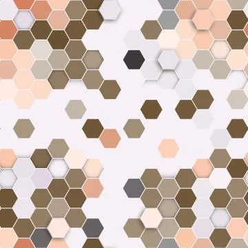 Hexagonal seamless pattern. Repeating geometric brown background Illustrazione stock