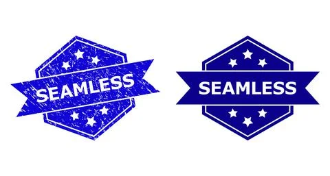 Hexagonal SEAMLESS Watermark with Grunge Texture and Clean Variant Stock Illustration