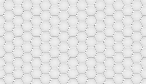 Hexagonal seamless white realistic tiles texture. Hexagon kitchen tile pattern. Ilustración de archivo