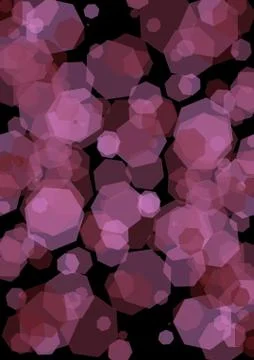 Hexagonal semitransparent purple shapes overlapping on black background. Mode Stock Illustration