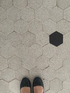 Hexagonal shaped floor 스톡 사진