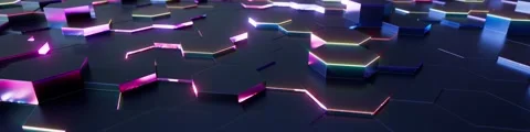 Hexagonal-shaped laser-effect background Stock Footage 317556365