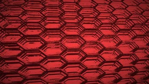 Hexagonal shaped pattern background in danger red color Stock Photos