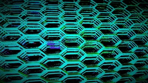 Hexagonal shaped pattern background in scary cyan color Stock Photos