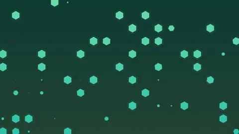 Hexagonal shapes appears and dissapears random places of the screen and vibratin 스톡 동영상 197681520