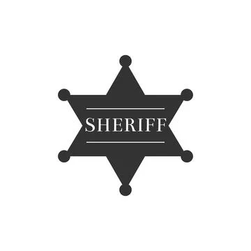 Hexagonal sheriff star icon isolated. Sheriff badge symbol. Flat design. Vector Stock Illustration
