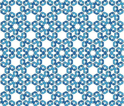 Hexagonal snowflake pattern Stock Illustration
