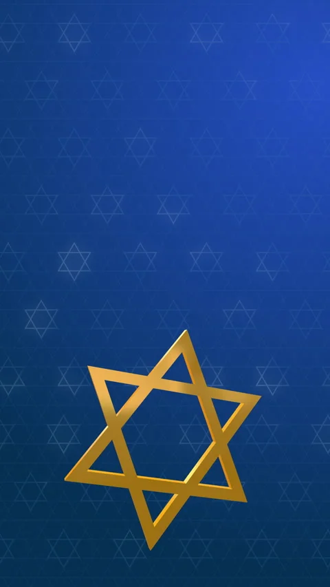 Hexagonal Star of David on blue looped background. State symbol of Israel. Stock Footage 272430895