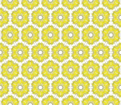 Hexagonal star pattern yellow-gray Stockillustratie