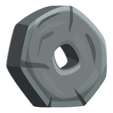 Hexagonal stone showing a central square hole creating a frame effect Stock Illustration