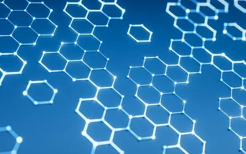 Hexagonal structure background, 3d rendering. Stock Illustration