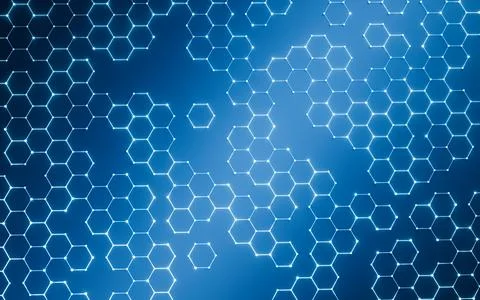 Hexagonal structure background, 3d rendering. Stock Illustration