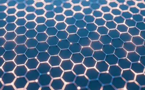 Hexagonal structure background, 3d rendering. Stock Illustration