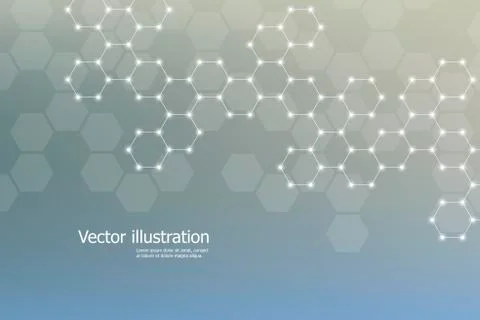 Hexagonal structure molecule dna of neurons system, genetic and chemical イラスト素材