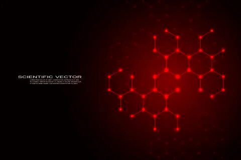 Hexagonal structure molecule dna of neurons system, genetic and chemical Stock Illustration