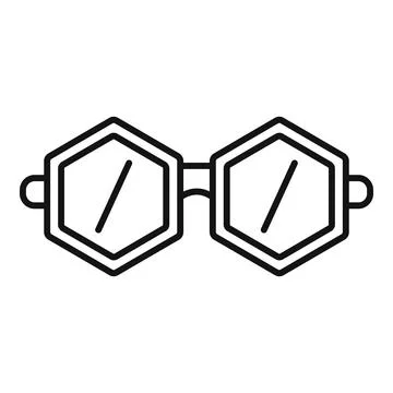 Hexagonal sunglasses protecting eyes from sunlight Stock Illustration
