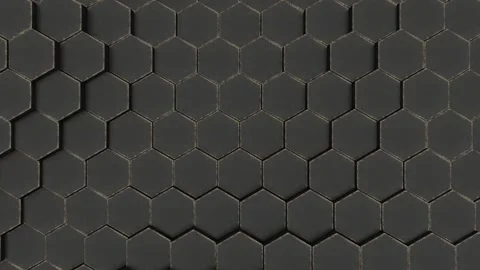 The hexagonal surface moves in waves. Seamless loop. Stock Footage 144534487