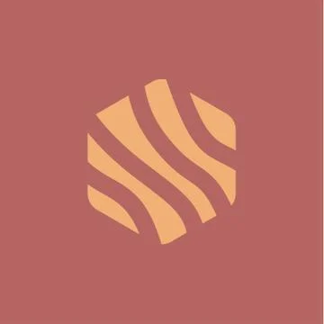 Hexagonal symbol lines vector template under the logo into a flat colors Stock Illustration