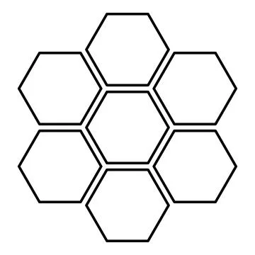 Hexagonal technology concept hexagon six items bee sota geometry six sided .. Stock Illustration