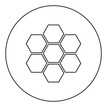 Hexagonal technology concept hexagon six items bee sota geometry six sided .. Stock Illustration