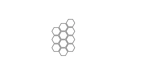 Hexagonal technology grid line pattern, black style 库存影片 342598756