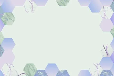 Hexagonal textured abstract patterned frame with blank space Stock Illustration