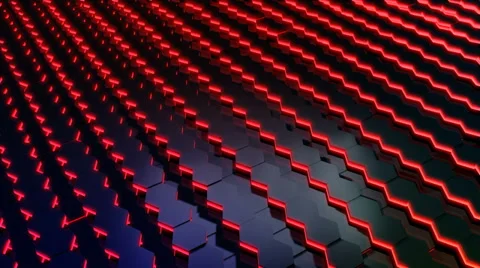 Hexagonal tile glowing Stock Footage 32608442